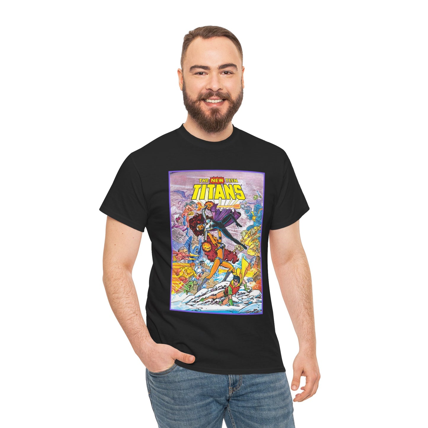 New Teen Titans T-Shirt - George Perez Art - Starfire Vs Blackfire - Omega Man - Annual #1 Cover - DC Comics