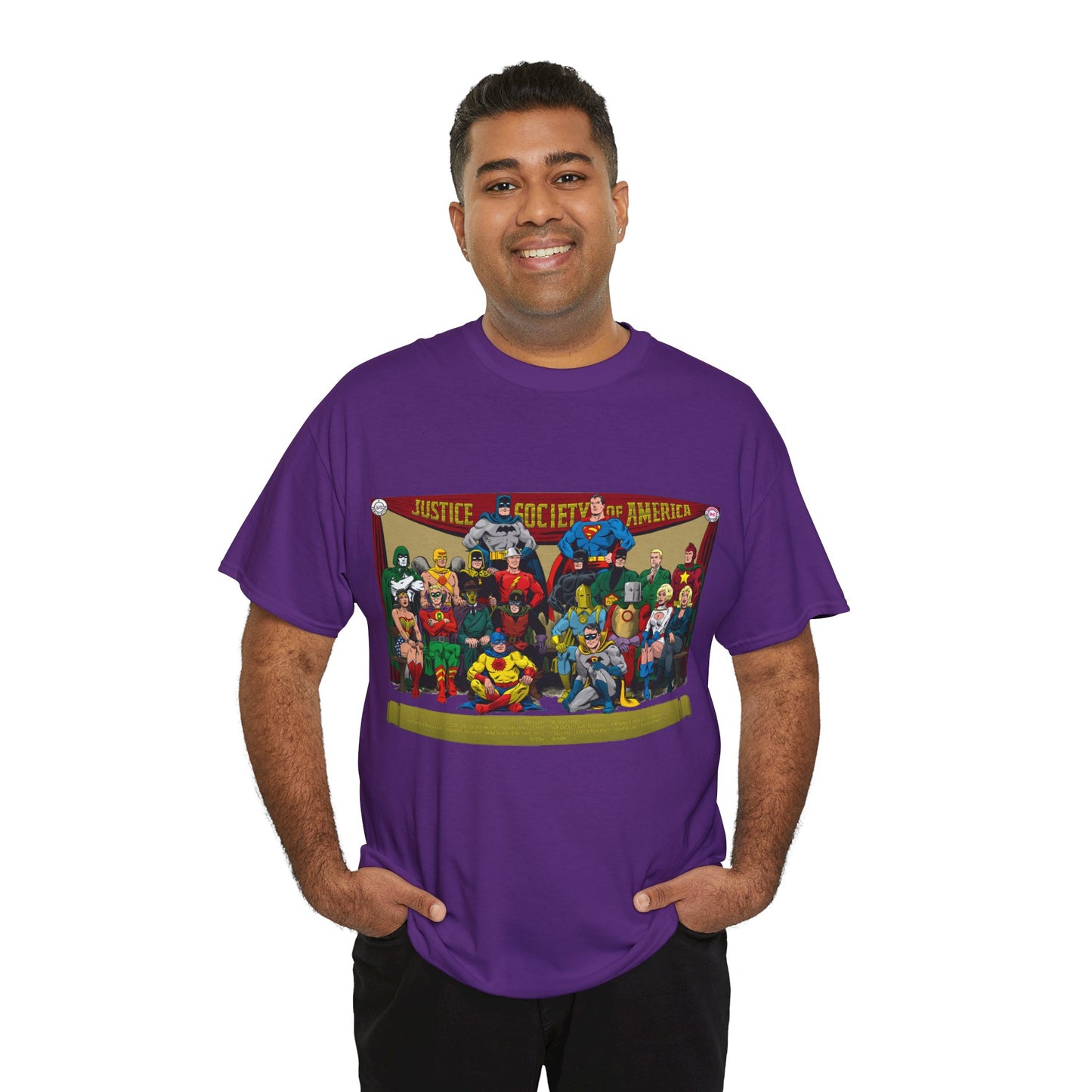 JSA T-Shirt - Sandman, Starman, Atom, Dr Fate, Mr Terrific, Flash, Green Lantern - DC Comics - Justice Society of America - Golden Age