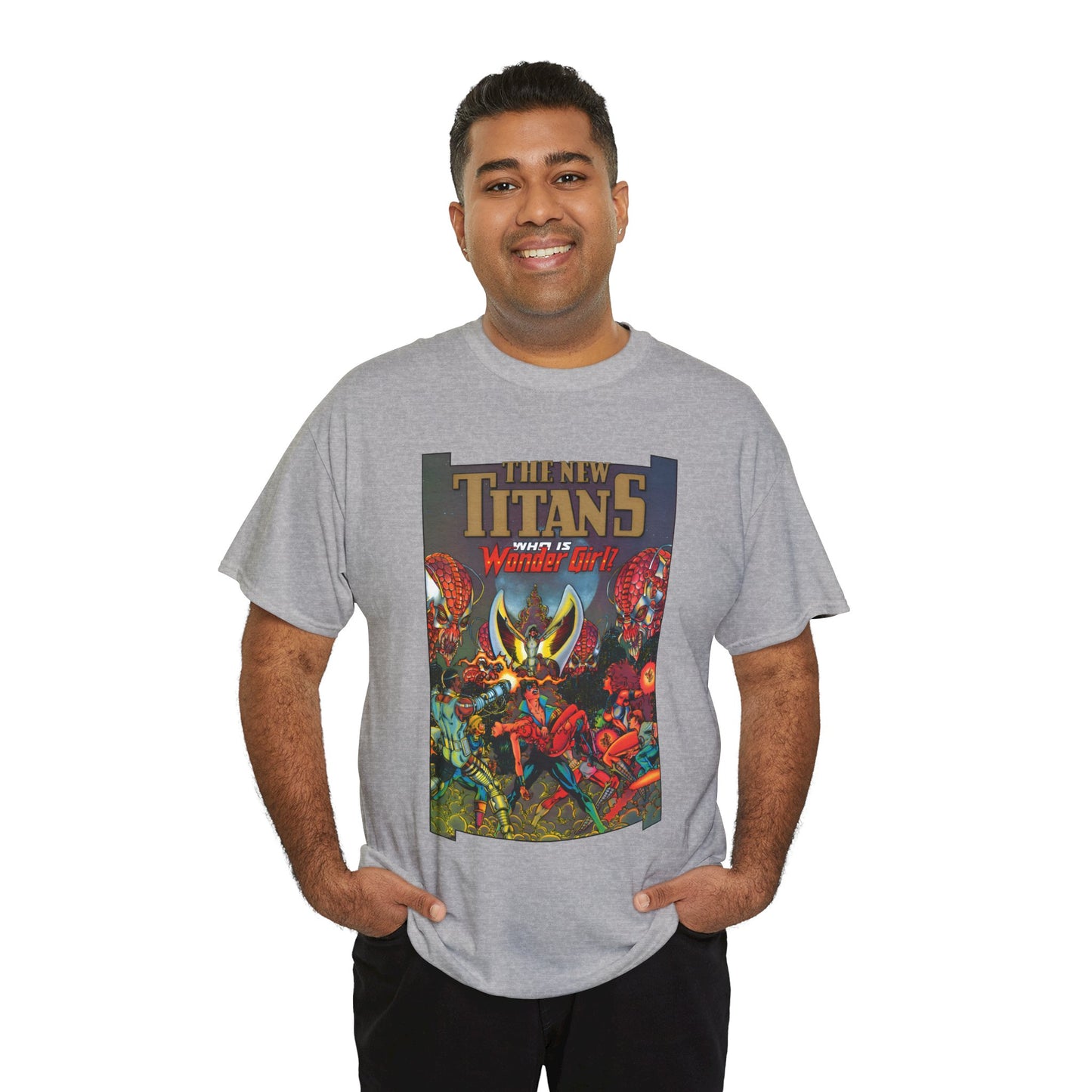 New Titans T-Shirt - George Perez Art - Who is Donna Troy? - Nightwing, Troia, Starfire, Cyborg, Jericho, Raven - DC Comics