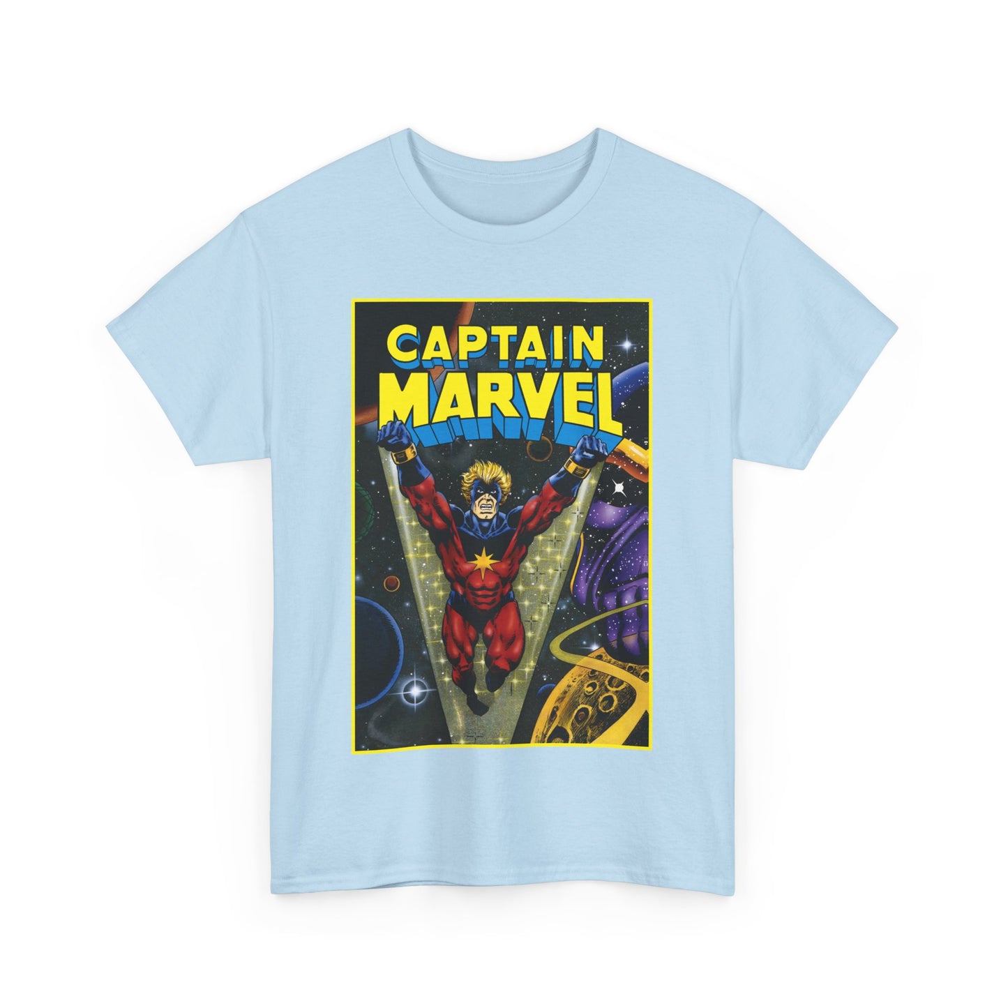 Captain Marvel T-Shirt - Mar-Vell - Thanos - Jim Starlin Art - 1970s Cosmic Superhero - Marvel Comics