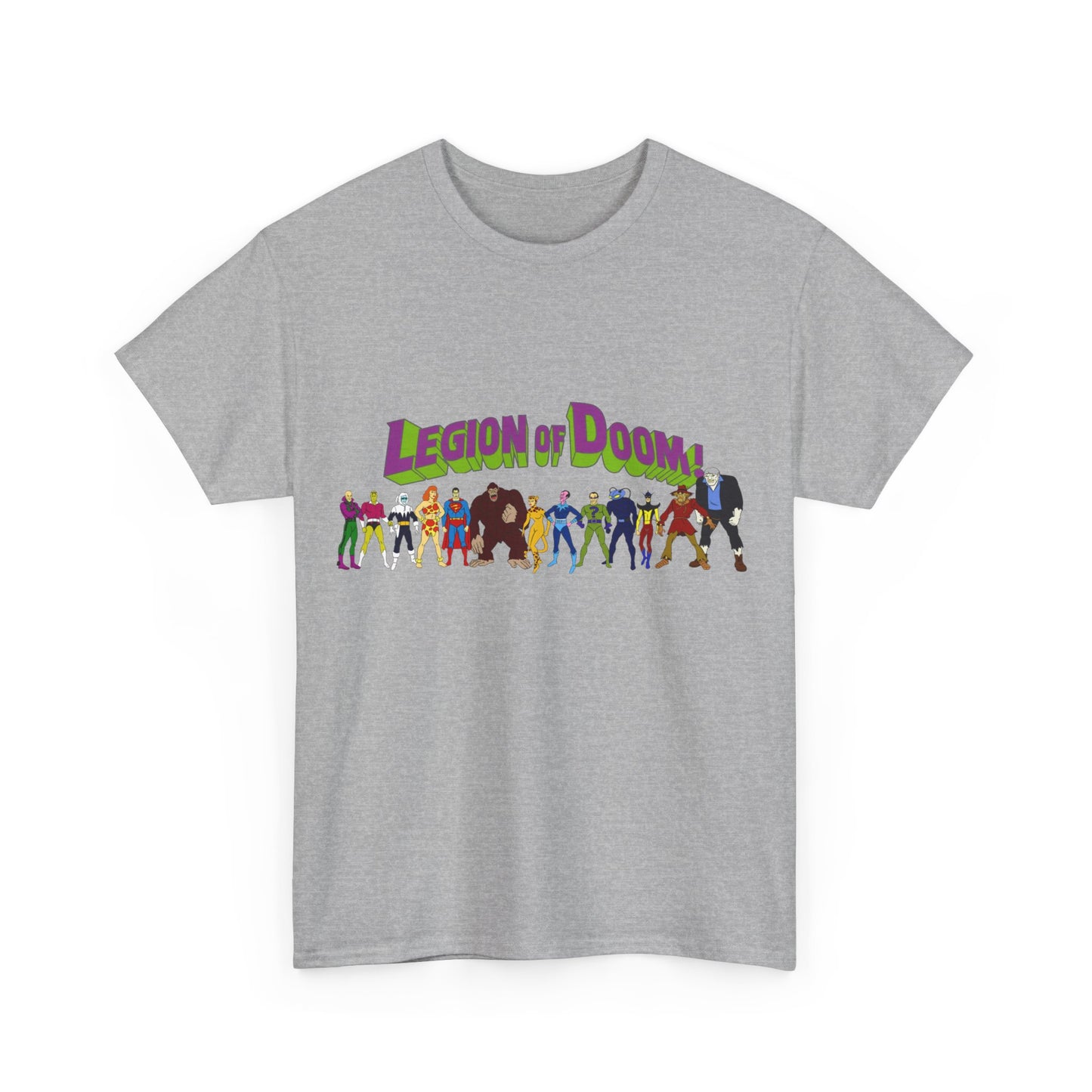 Legion of Doom T-Shirt - Super Friends Villains - Lex Luthor, Giganta, Scarecrow, Grodd, Brainiac, Riddler, Sinestro, Cheetah - Hanna-Barbera Cartoon - Challenge of the Super Friends