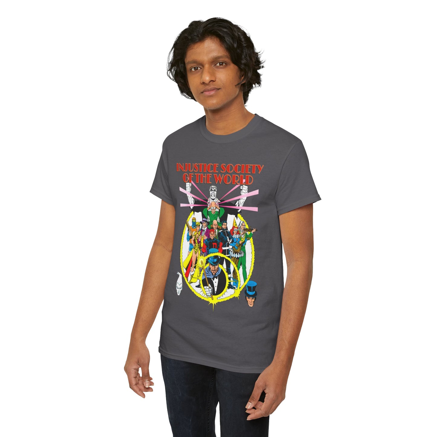Injustice Society of America T-Shirt - George Perez Art - Justice Society/JSA Foes - Solomon Grundy, Huntress, Per Degaton, The Shade, Vandal Savage - DC Comics - Golden Age