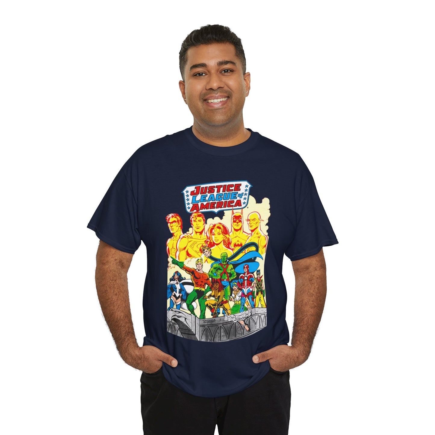 Justice League Detroit T-Shirt - Aquaman, Elongated Man, Zatanna, Vixen, Steel, Martian Manhunter, Vibe, Gypsy