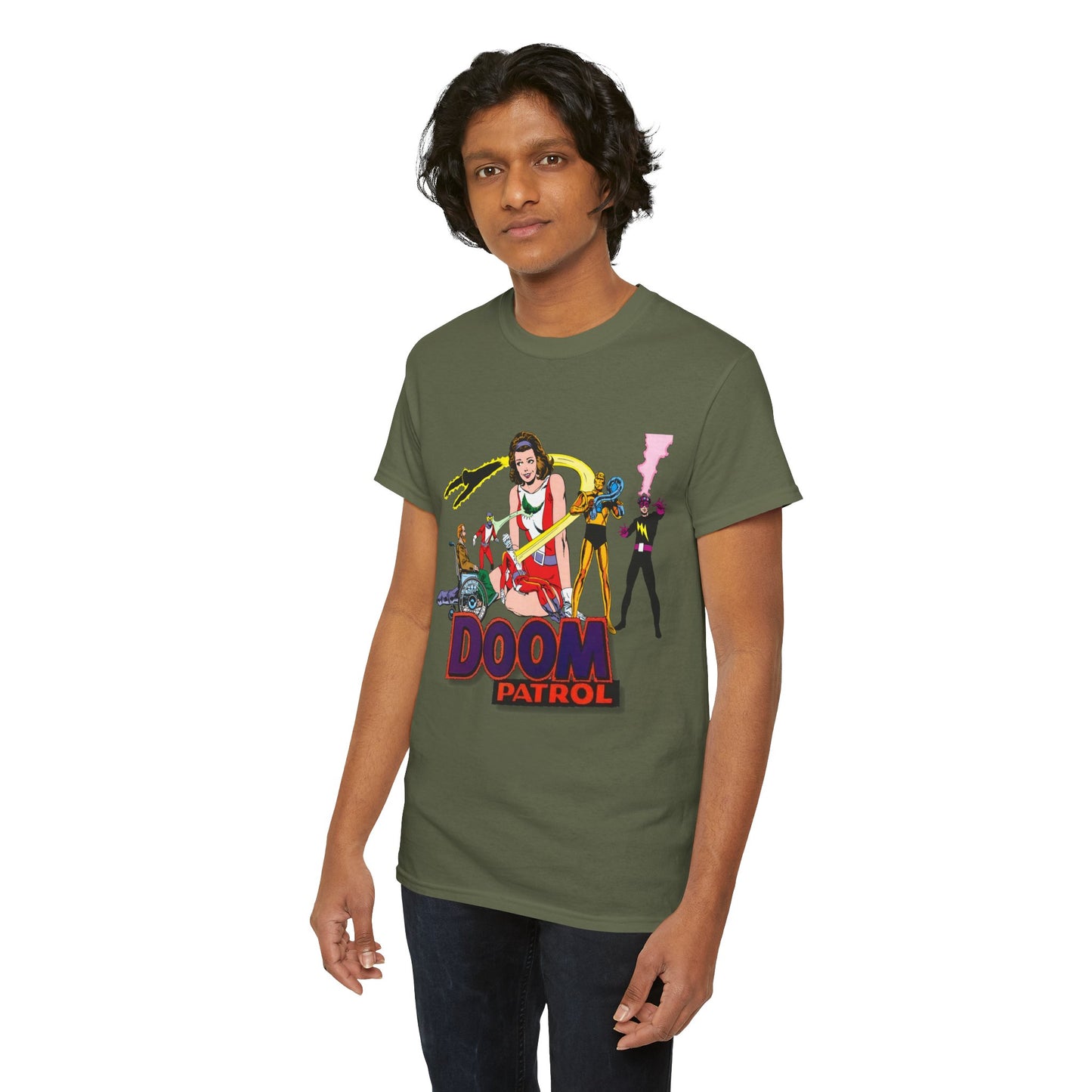 Doom Patrol T-Shirt - John Byrne Art - DC Comics Who's Who Art - Beast Boy, Robotman, Mento, Elasti-Girl, Negative Man, The Chief