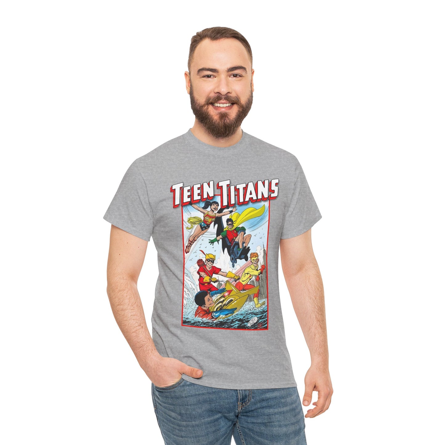Teen Titans T-Shirt - John Byrne Art - Robin, Wonder Girl, Kid Flash, Speedy, Aqualad - DC Comics