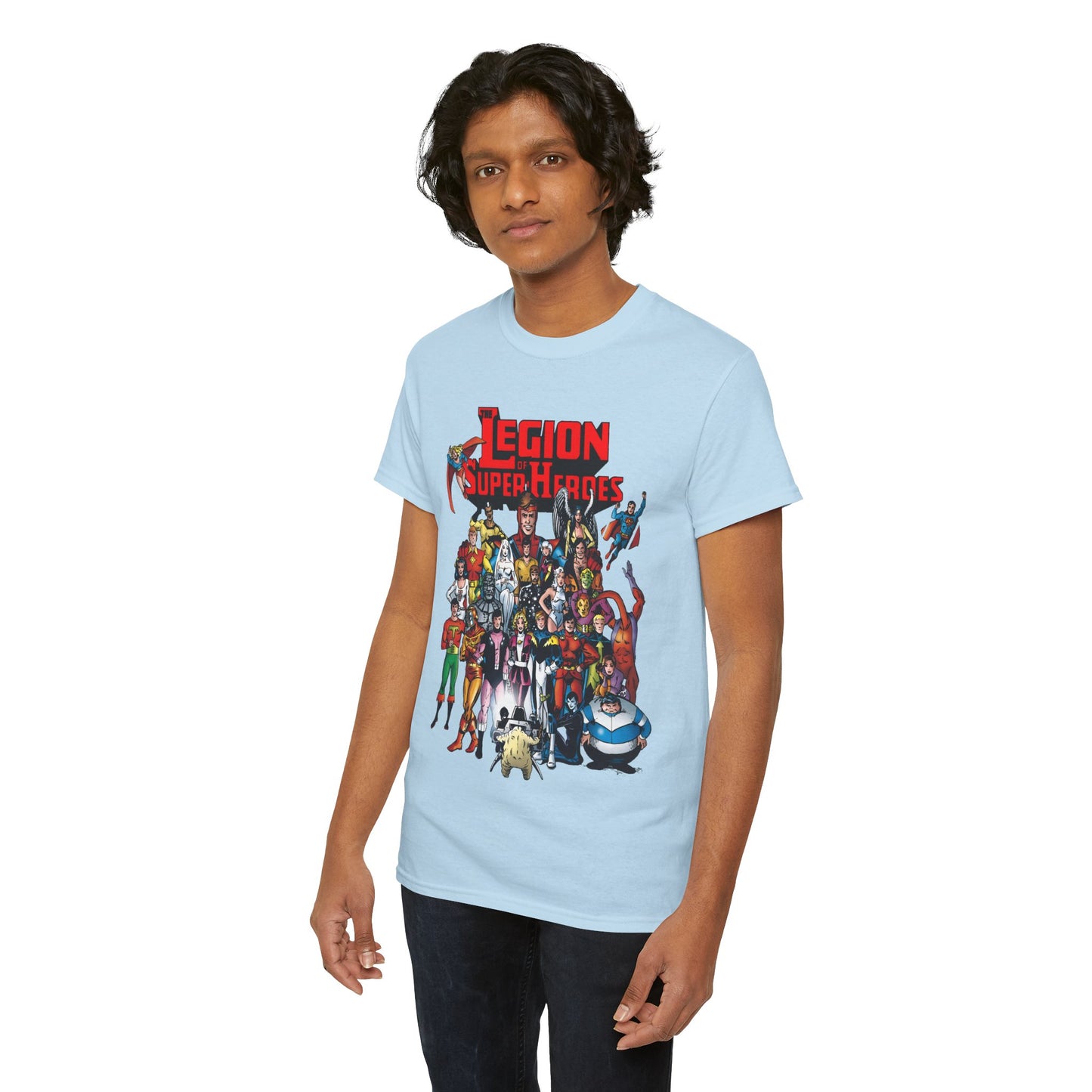 Legion of Super-Heroes T-Shirt - #300 Cover Art - Cosmic Boy, Saturn Girl, Superboy, Wildfire, Mon-El, Dream Girl, Brainiac 5, Supergirl - DC Comics