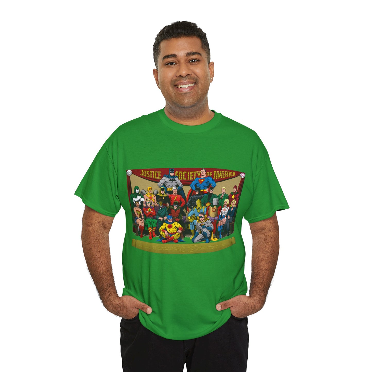 JSA T-Shirt - Sandman, Starman, Atom, Dr Fate, Mr Terrific, Flash, Green Lantern - DC Comics - Justice Society of America - Golden Age