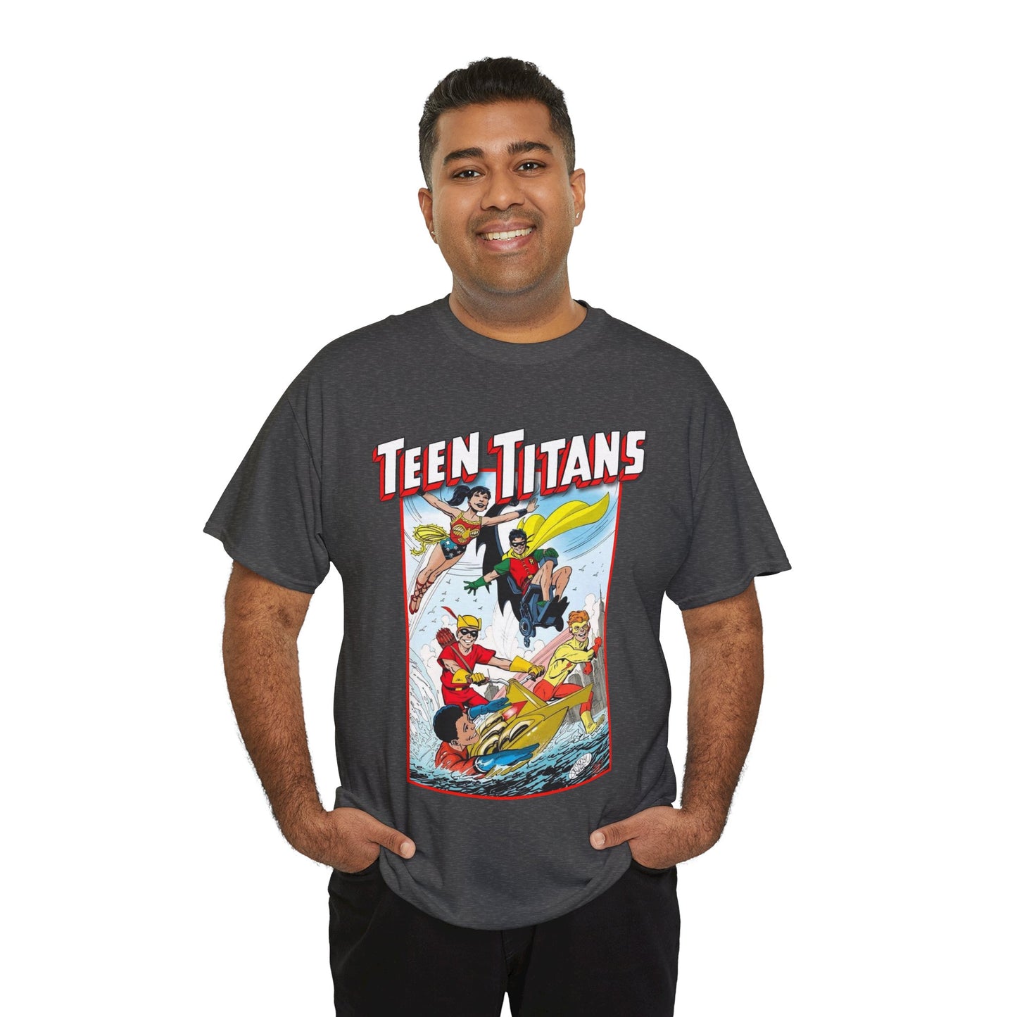 Teen Titans T-Shirt - John Byrne Art - Robin, Wonder Girl, Kid Flash, Speedy, Aqualad - DC Comics