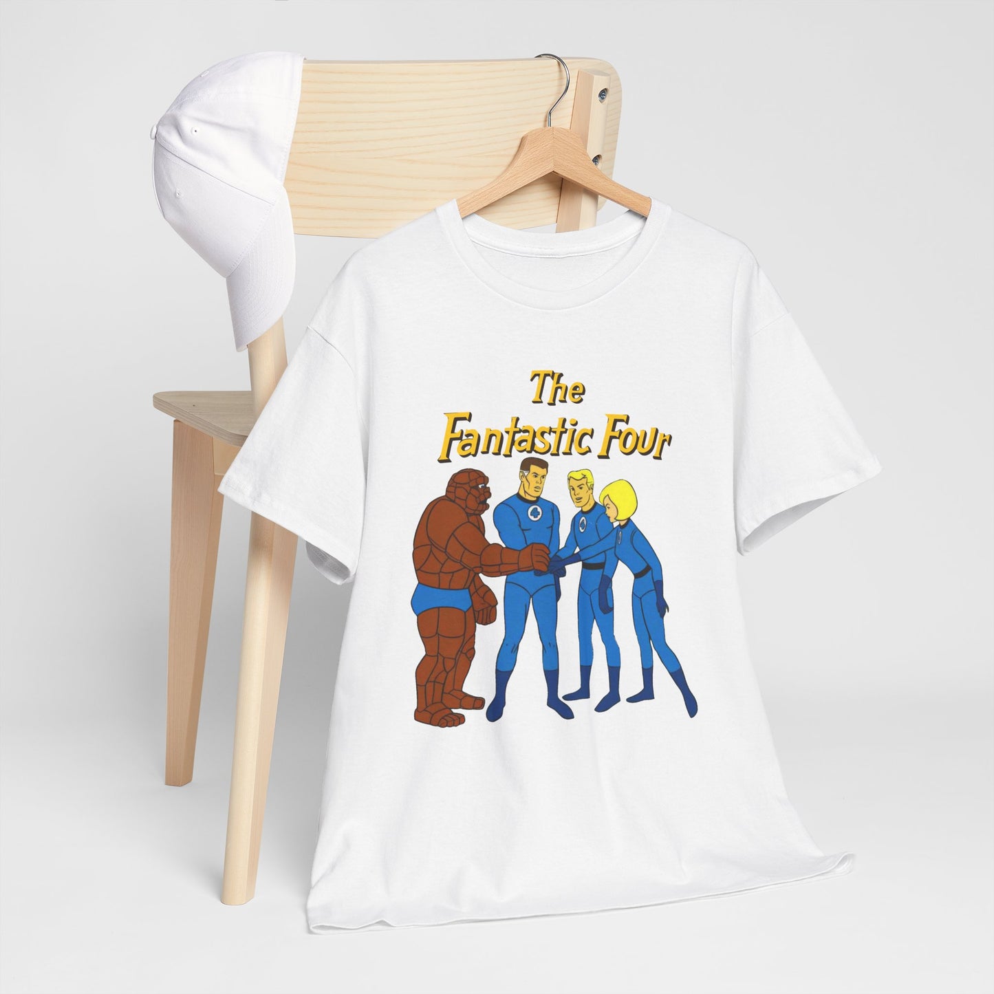Fantastic Four T-Shirt - Hanna-Barbera 1960s Cartoon - Human Torch, The Thing, Invisible Woman - Marvel Comics