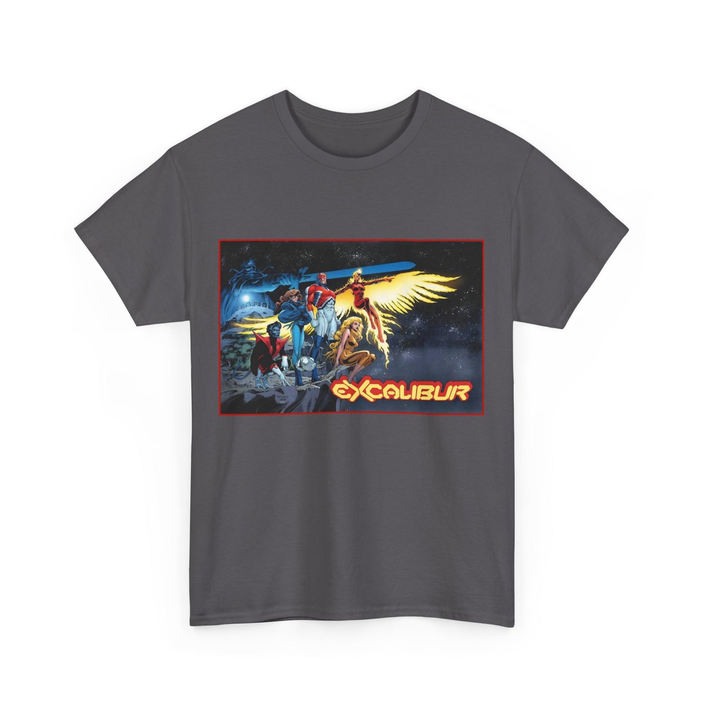 Excalibur T-Shirt - Alan David Art - Captain Britain, Nightcrawler, Shadowcat, Rachel Summers, Meggan - X-Men Series - UK Mutant Team - Marvel Comics