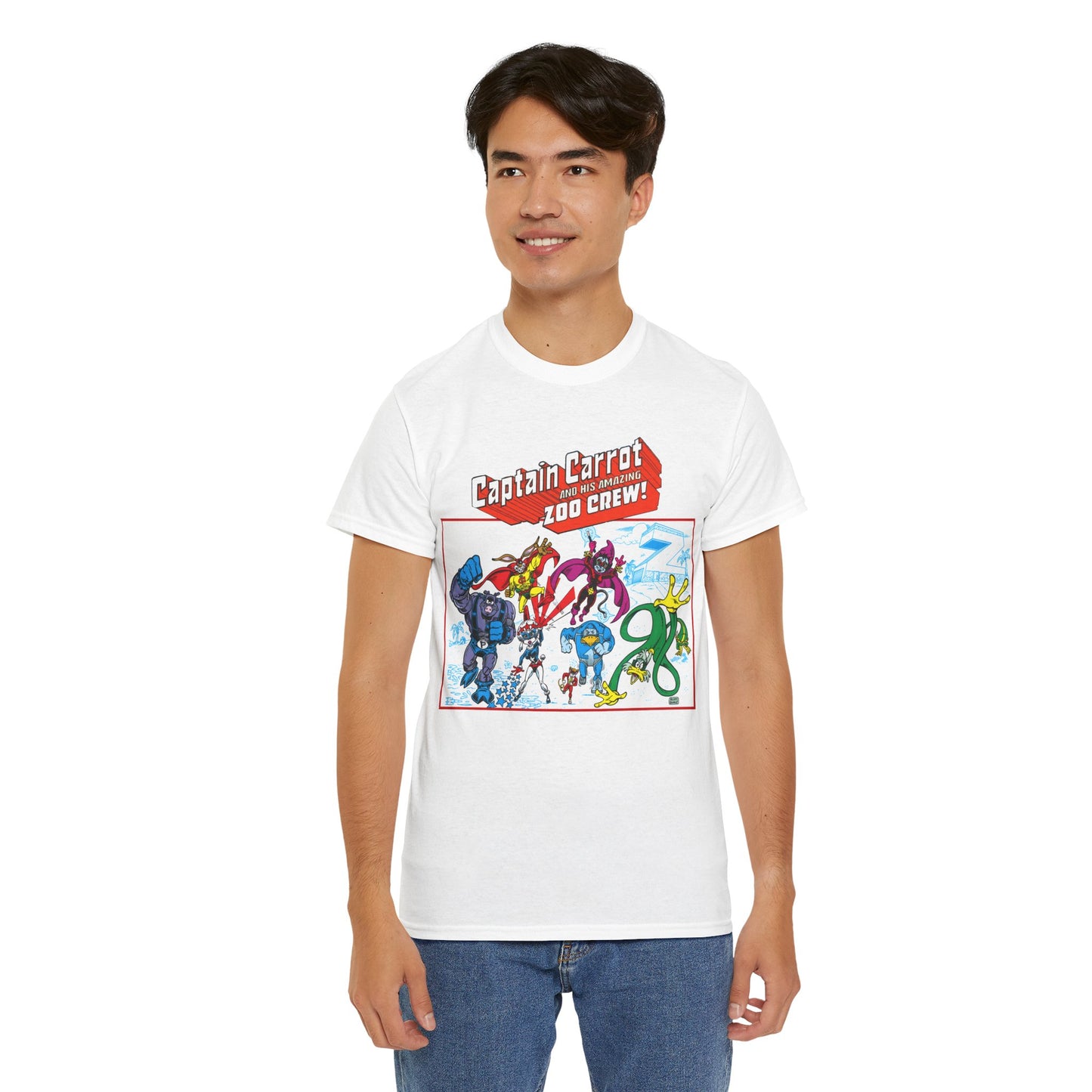 Captain Carrot & His Amazing Zoo Crew T-Shirt - DC Comics Series - Funny Animal Retro 1980s - Pig-Iron, Yankee Poodle, Rubberduck