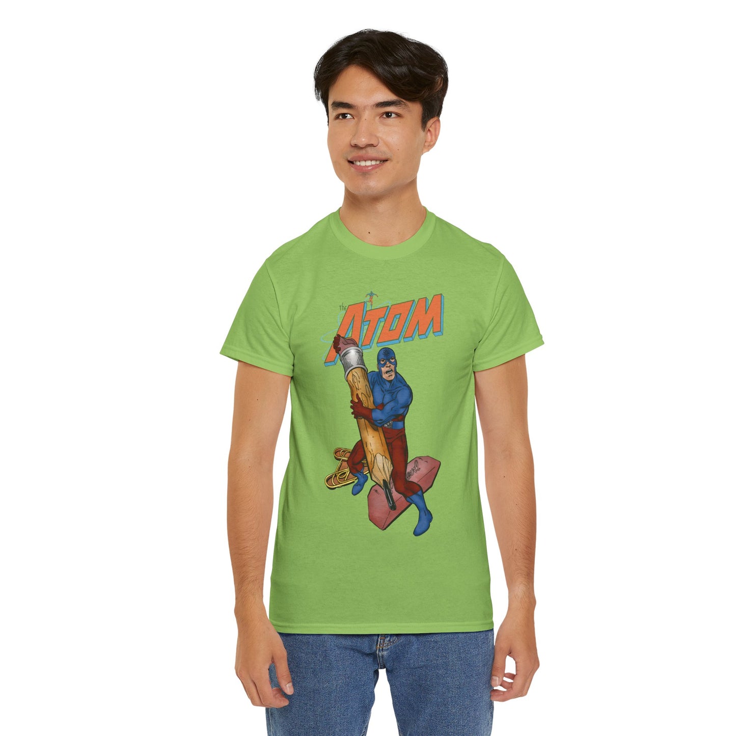 Atom T-Shirt - John Byrne Art - Ray Palmer, Justice League Member - Professor at Ivy University - DC Comics