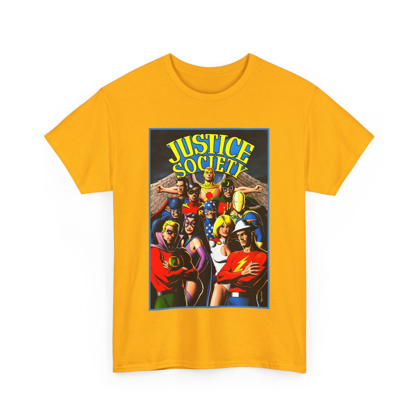 Justice Society T-Shirt - Brian Bolland Art - Dr. Fate, Huntress, Power Girl, Green Lantern, Hawkman, Wildcat - DC Comics - JSA