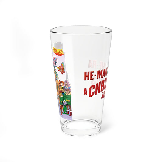 He-Man & She-Ra: A Christmas Special Pint Glass, 16oz - Filmation Holiday TV - Skeletor, Fisto, Orko, Madame Razz - Masters of the Universe