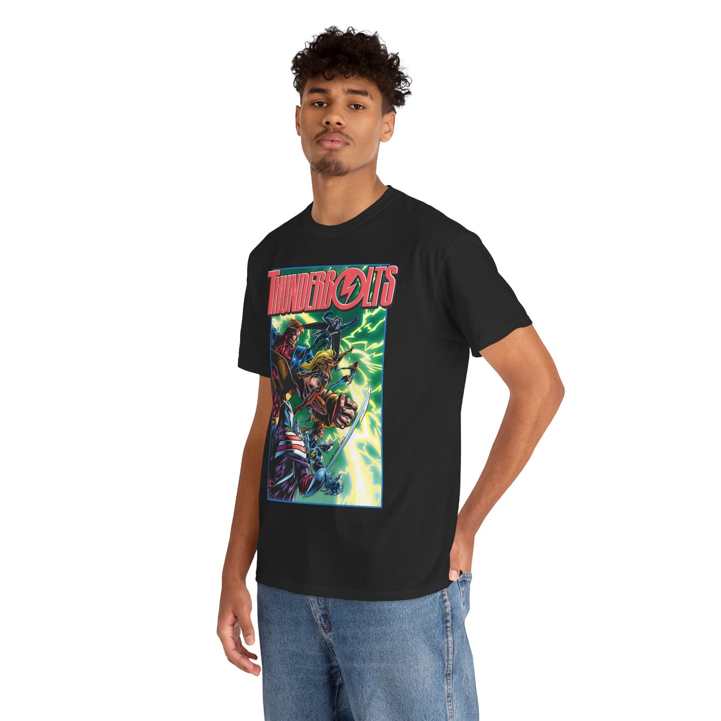 Thunderbolts T-Shirt - Amazing Mark Bagley Art - Citizen V, MACH-1, Atlas, Songbird, Fixer, Techno - Marvel Comics Characters - Avengers Connection