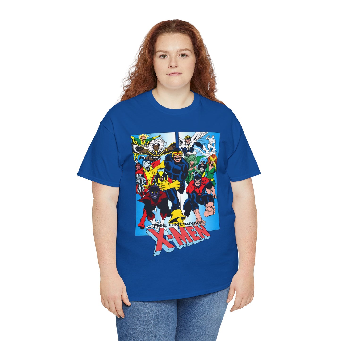 Uncanny X-Men T-Shirt - Classic Dave Cockrum Art - Popular Marvel Comics Series - Wolverine, Storm, Cyclops, Nightcrawler, Jean Grey, Iceman, Banshee, Beast