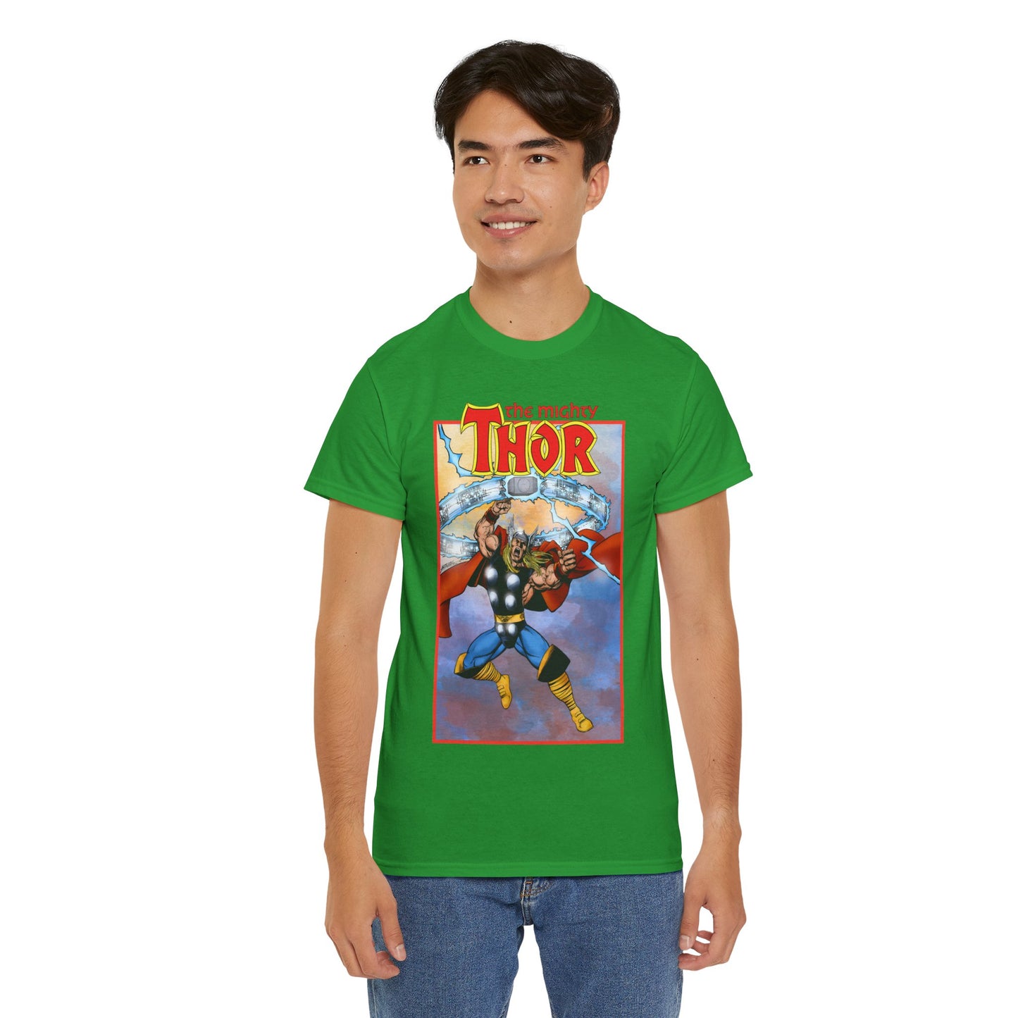 The Mighty Thor T-Shirt - George Perez Art - Mjolnir - Avengers Member - God of Thunder - Asgard Warrior - Marvel Comics