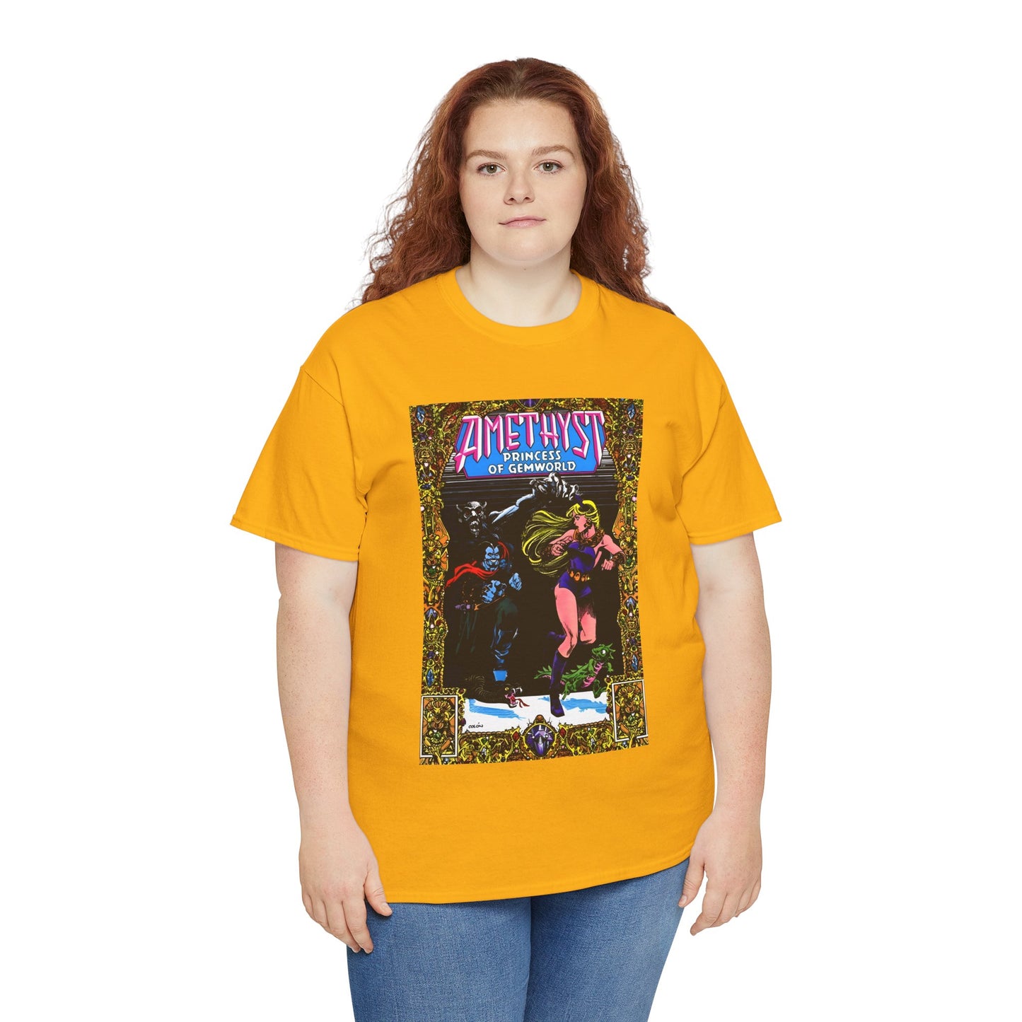 Amethyst Princess of Gemworld T-Shirt - Ernie Colon Art - Bejeweled Cover - Dark Opal - DC Comics