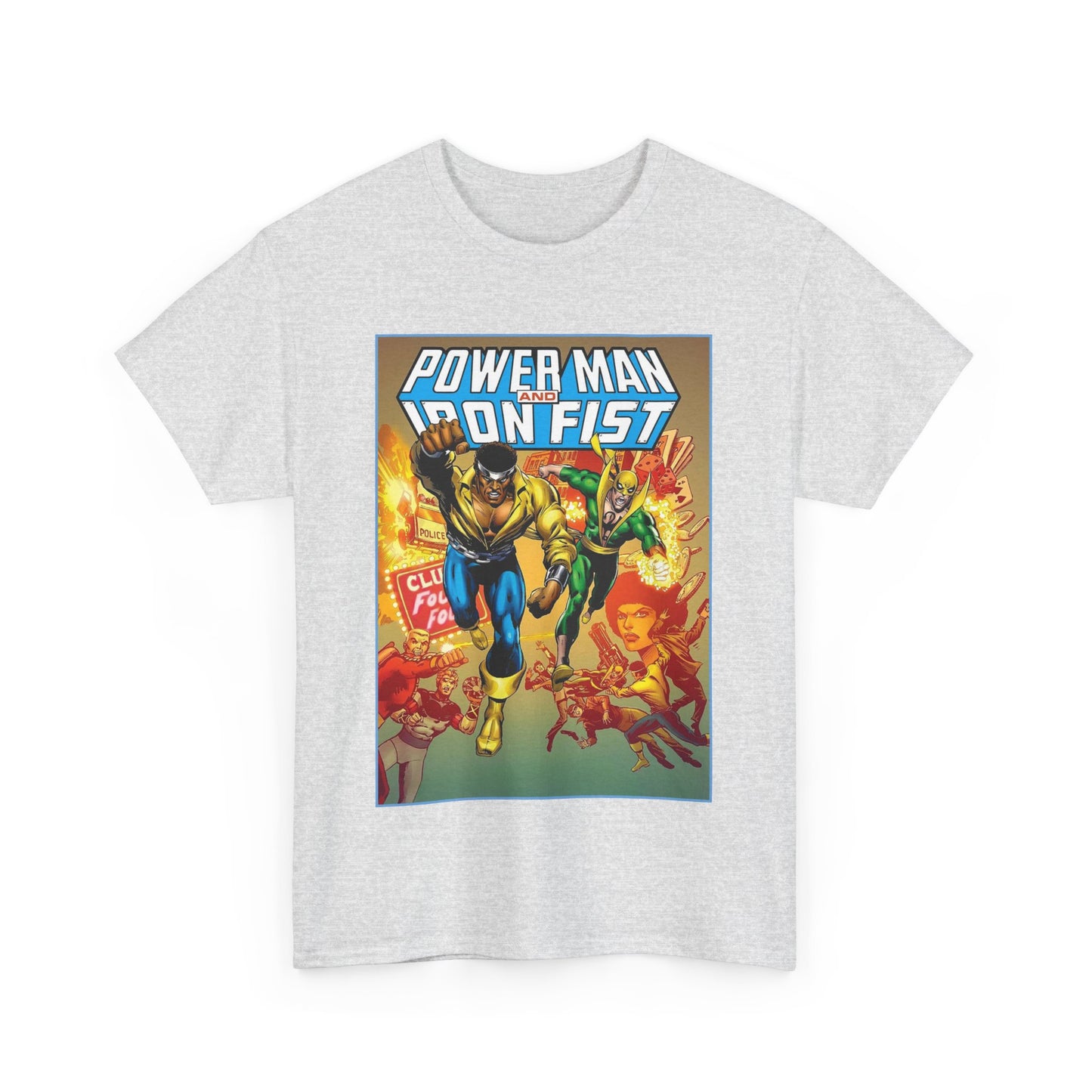 Power Man & Iron Fist T-Shirt - Luke Cage & Danny Rand - Popular Marvel Comics 1970s Series - Heroes for Hire - Great Retro Art