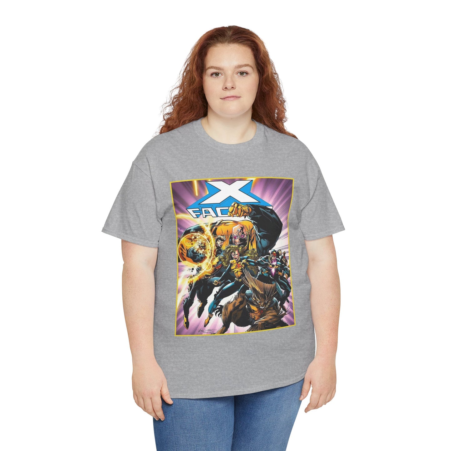 X-Factor T-Shirt - Larry Stroman Art - Polaris, Havok, Strong Guy, Jamie Madrox - X-Men Spin-Off - Mutant Heroes - Marvel Comics