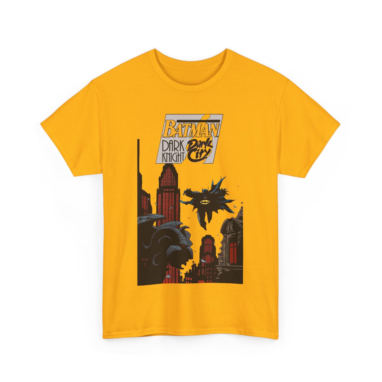 Batman: Dark Knight, Dark City T-Shirt - Mike Mignola Art - Gotham City, Bruce Wayne - 1990s Cover Art - DC Comics