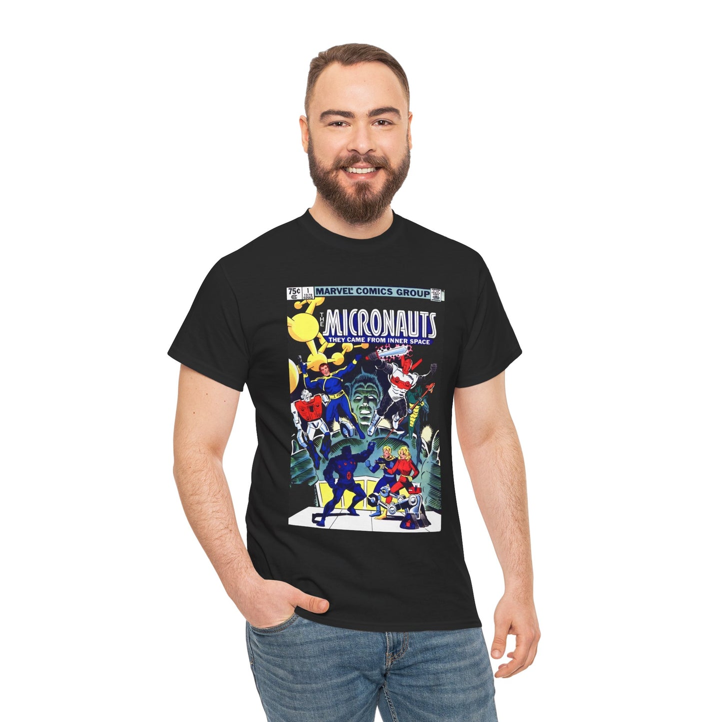 Micronauts T-Shirt - Annual #1 Cover Art - Marvel Comics - Arcturus Rann, Biotron, Marionette, Microtron, Bug, Acroyear