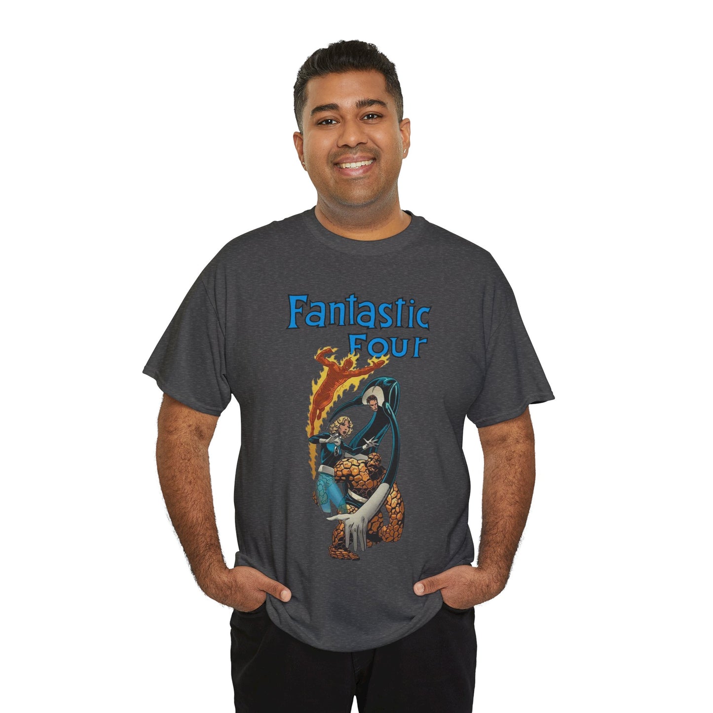 Fantastic Four T-Shirt - John Byrne Art - Invisible Woman, Reed Richards, The Thing, Human Torch - Marvel Comics