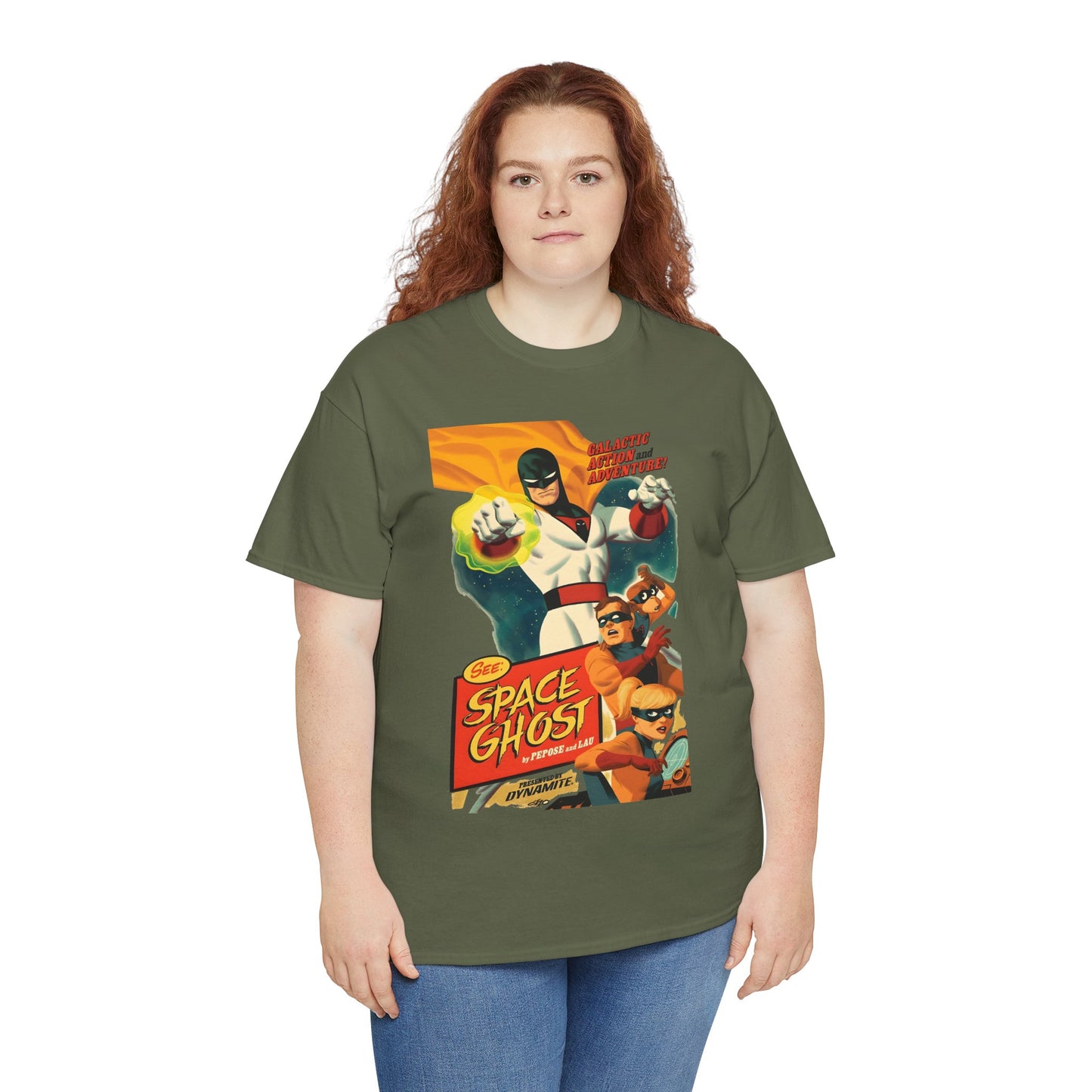 Space Ghost T-Shirt - Frank Cho Art - Jan, Jace & Blip - Movie Poster Style Artwork - Alex Toth Creation - Hanna-Barbera Cartoon
