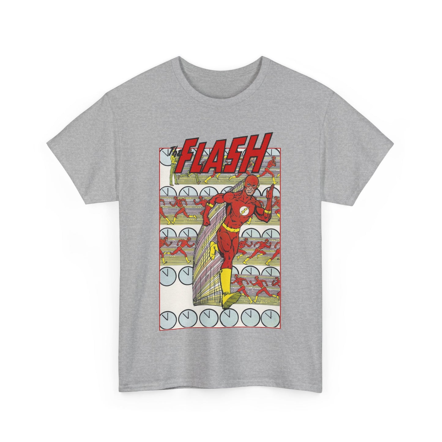 Flash T-Shirt - George Perez Art - JLA Postcard Set - 1980s Art - Justice League of America Satellite Era - Barry Allen, the Fastest Man Alive - DC Comics