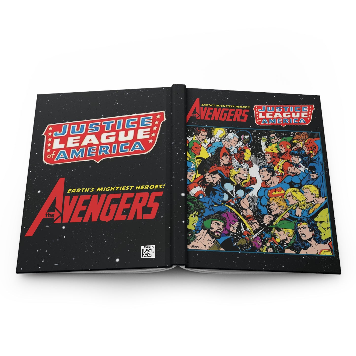 Avengers Vs Justice League Hardcover Journal - 150 Lined Pages, George Perez Art - Superman, Captain America, Iron Man, Green Lantern