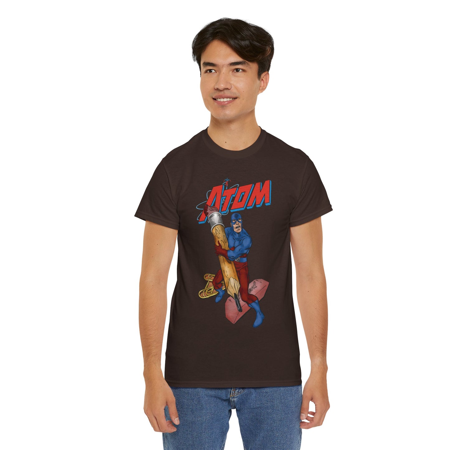 Atom T-Shirt - John Byrne Art - Ray Palmer, Justice League Member - Professor at Ivy University - DC Comics