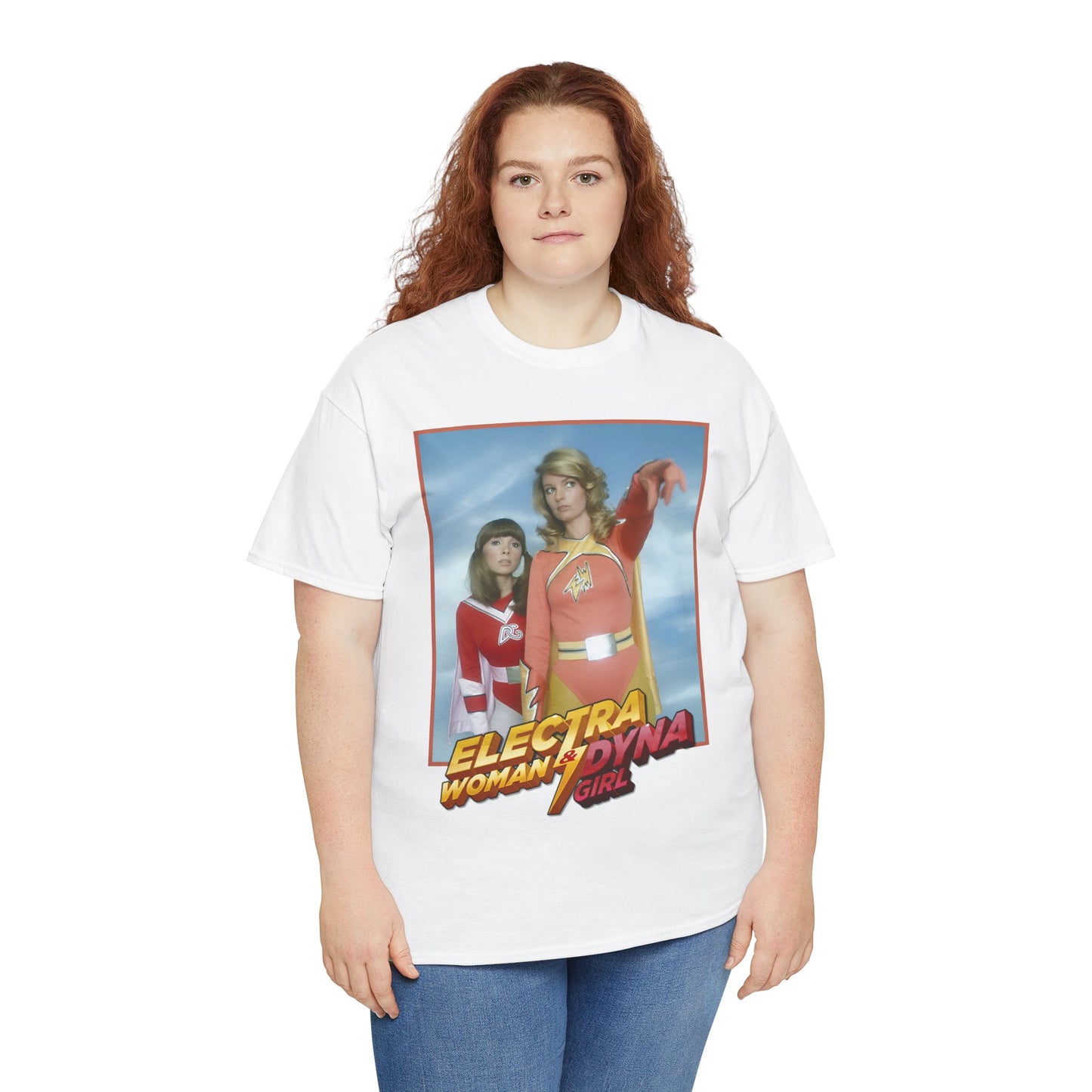 Electra Woman & Dyna Girl T-Shirt - Popular Krofft Supershow Characters from the 1970s - Deidre Hall & Judy Strangis