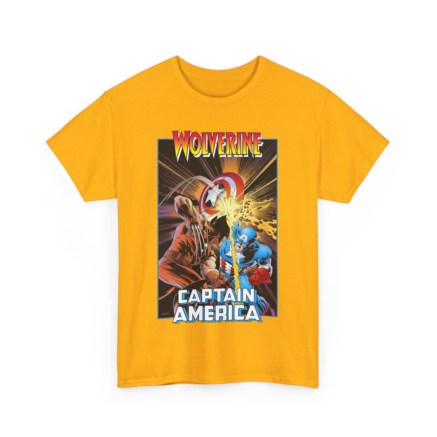 Wolverine Vs Captain America T-Shirt - Mike Zeck Classic Art - Marvel Comics