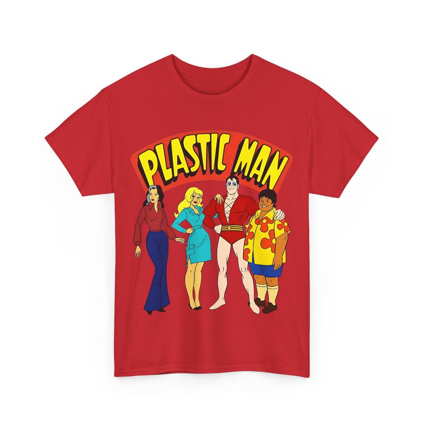 Plastic Man T-Shirt - Penny, Hula-Hula - Ruby-Spears Saturday Morning Cartoon 1980s - DC Comics Character