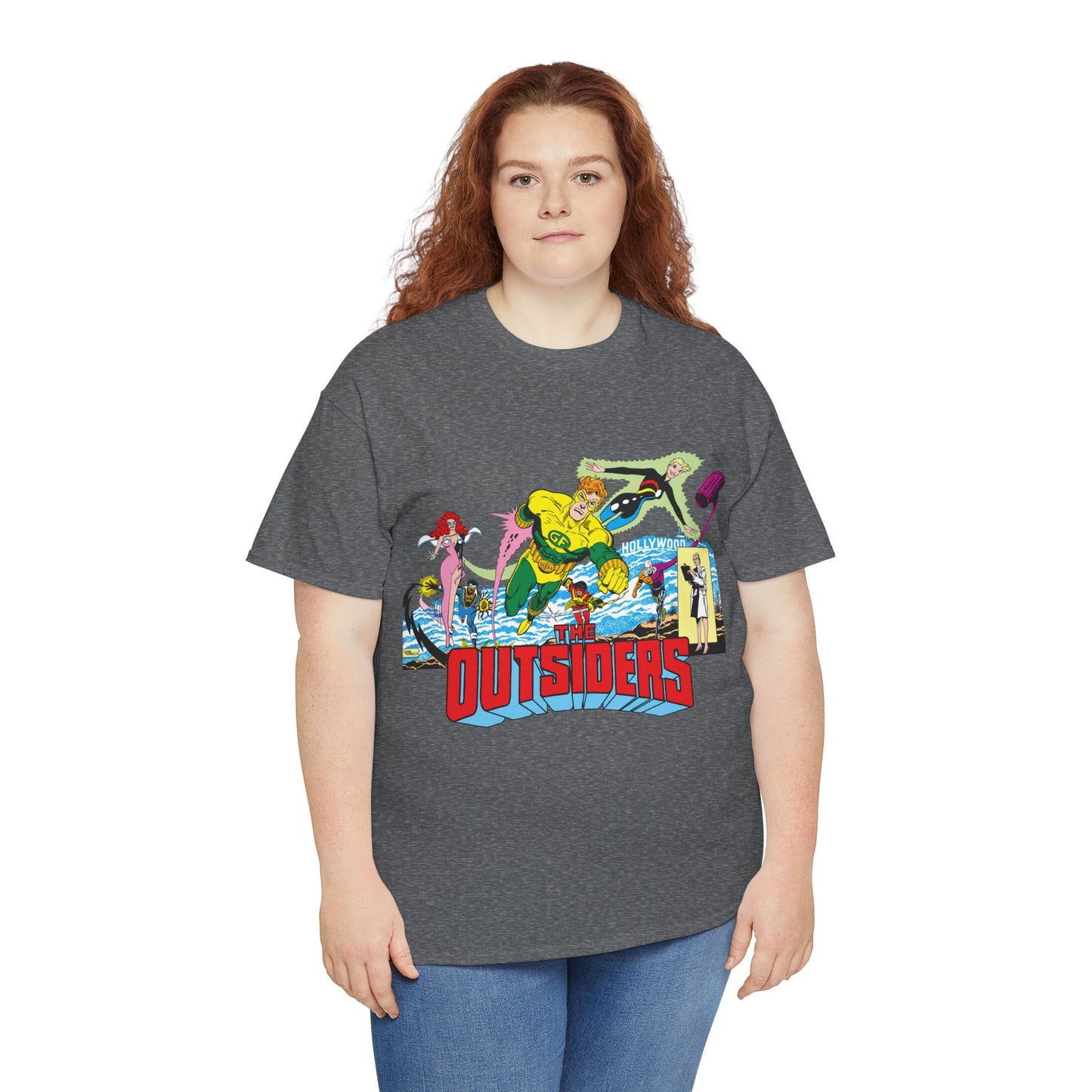 Outsiders T-Shirt - Amazing Jim Aparo Art - Black Lightning, Geo-Force, Katana, Metamorpho, Looker, Halo - DC Comics