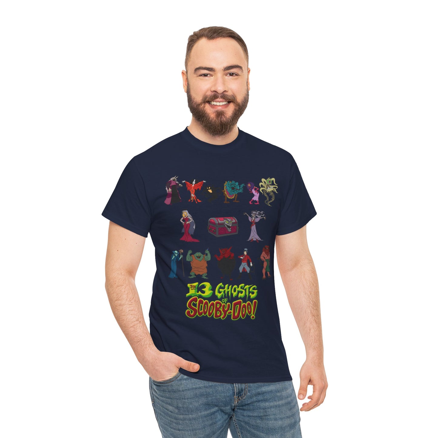13 Ghosts of Scooby-Doo T-Shirt - Hanna-Barbera Saturday Morning Cartoon - Chest of Demons - Maldor, Queen Morbidia, Reflector Specter