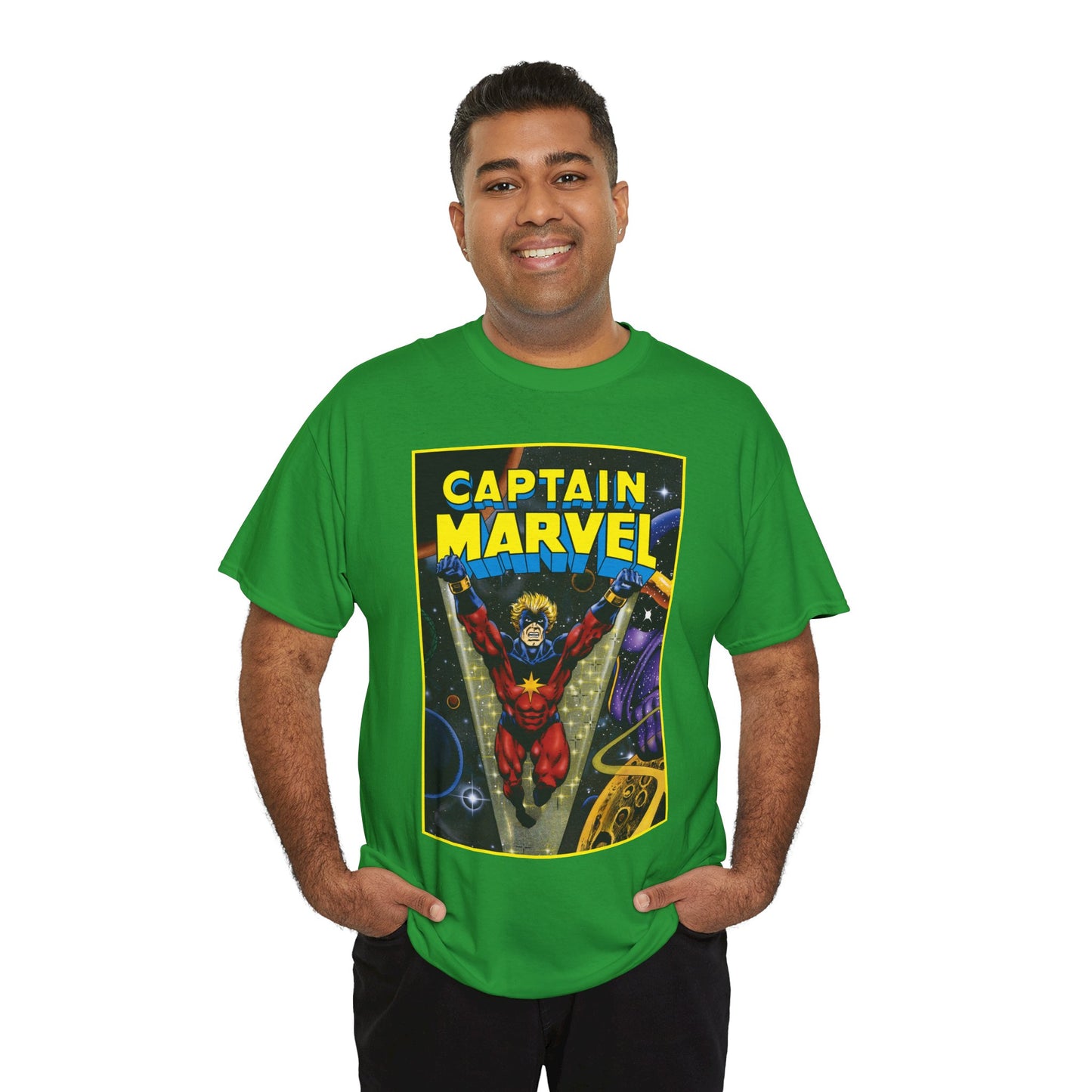 Captain Marvel T-Shirt - Mar-Vell - Thanos - Jim Starlin Art - 1970s Cosmic Superhero - Marvel Comics