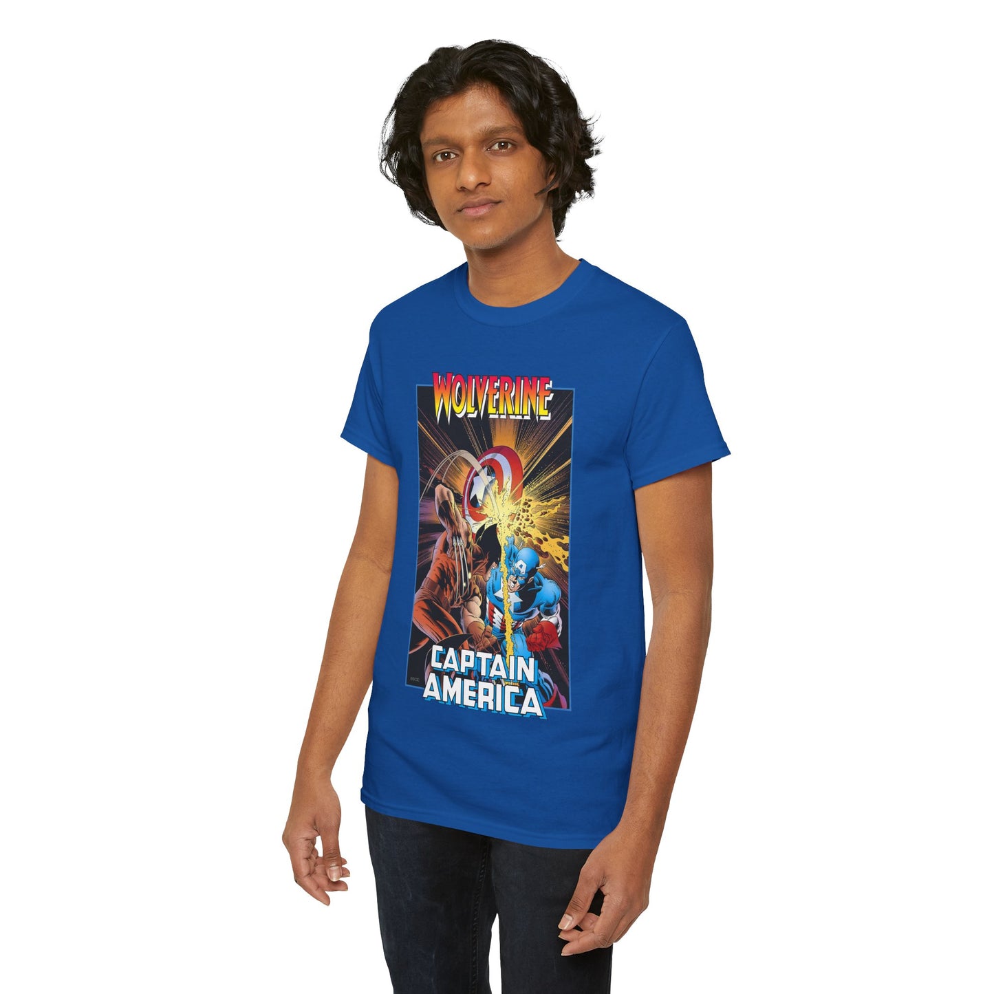 Wolverine Vs Captain America T-Shirt - Mike Zeck Classic Art - Marvel Comics