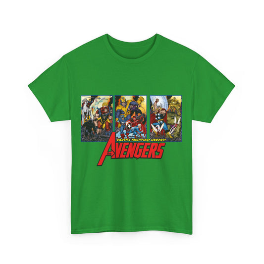 Avengers T-Shirt - John Byrne Art - Thor, Captain America, Iron Man, Hulk, Scarlet Witch, Wasp, Quicksilver, The Black Knight - Marvel Comics