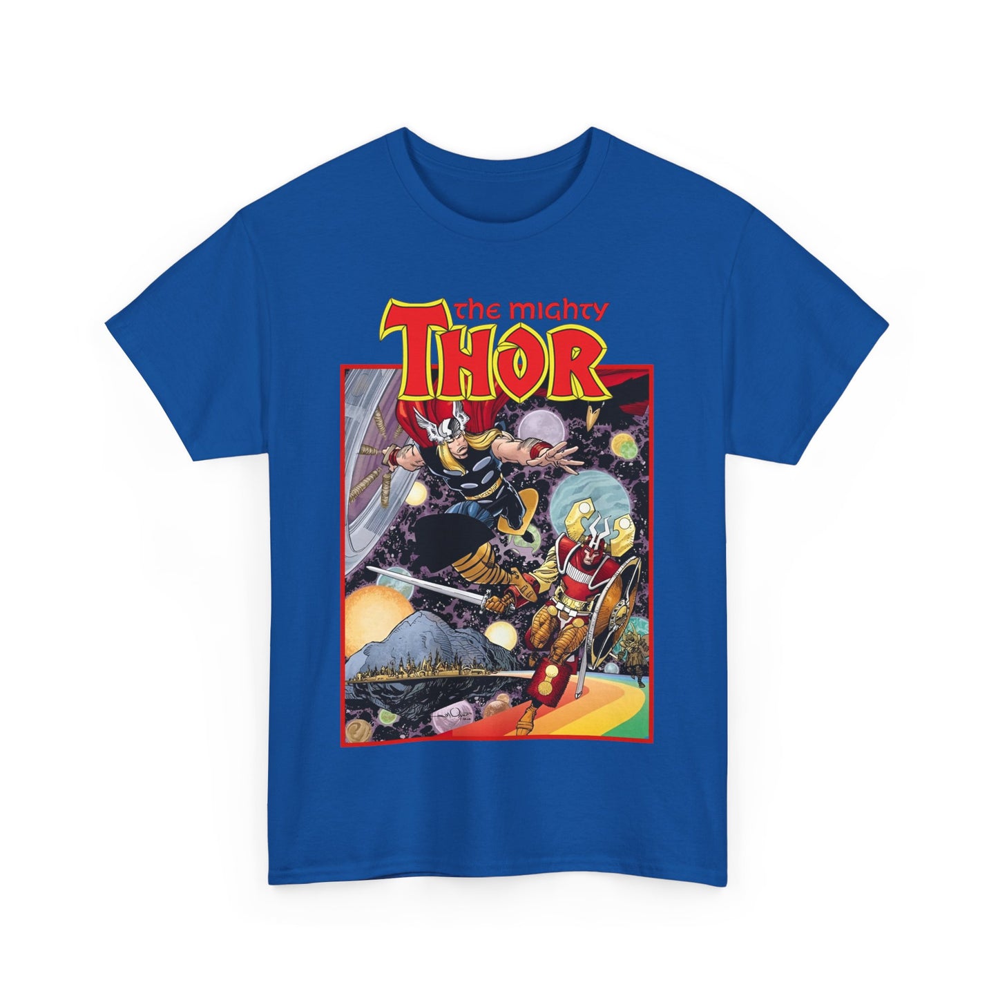 Mighty Thor T-Shirt - Walt Simonson Art - Asgard, Bifröst - God of Thunder - Marvel Comics