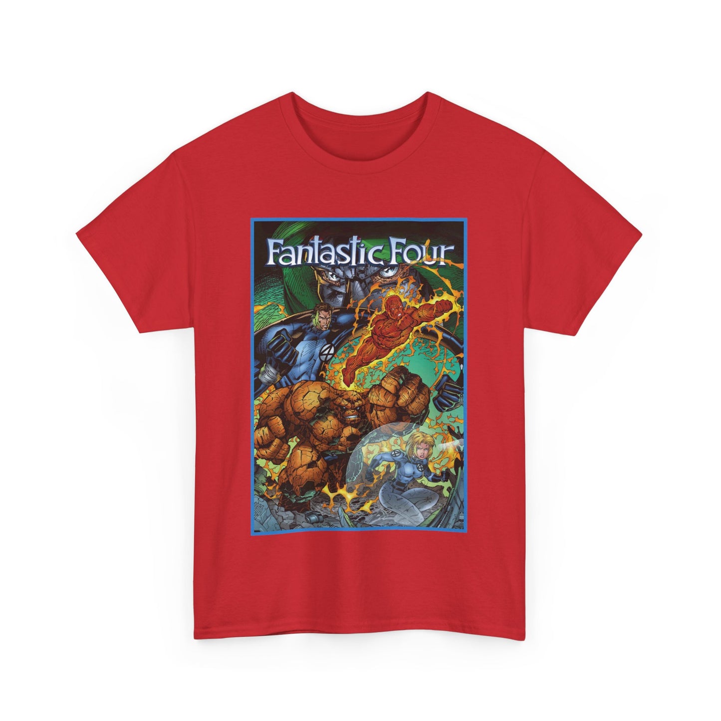 Fantastic Four T-Shirt - Jim Lee Art - The Thing, Human Torch, Reed Richards, Invisible Woman - Marvel Comics - Heroes Reborn