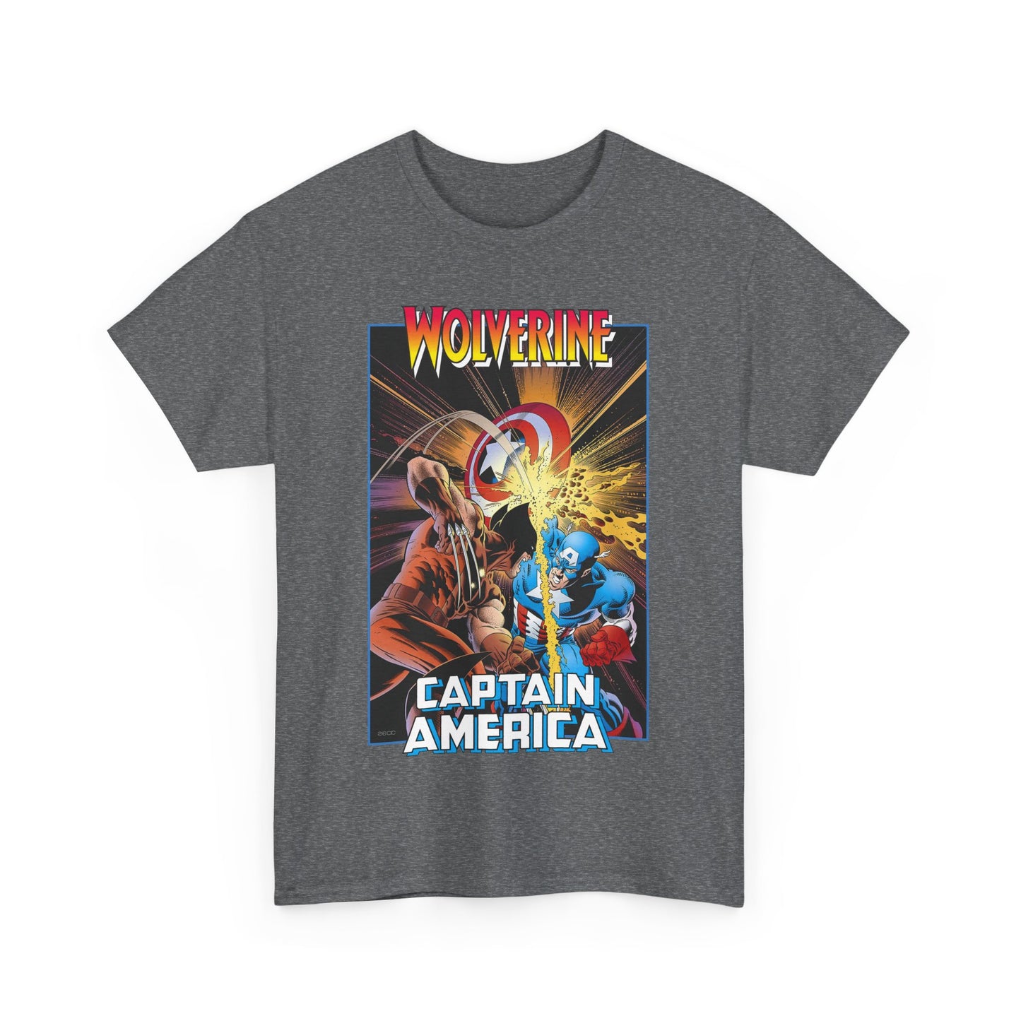 Wolverine Vs Captain America T-Shirt - Mike Zeck Classic Art - Marvel Comics