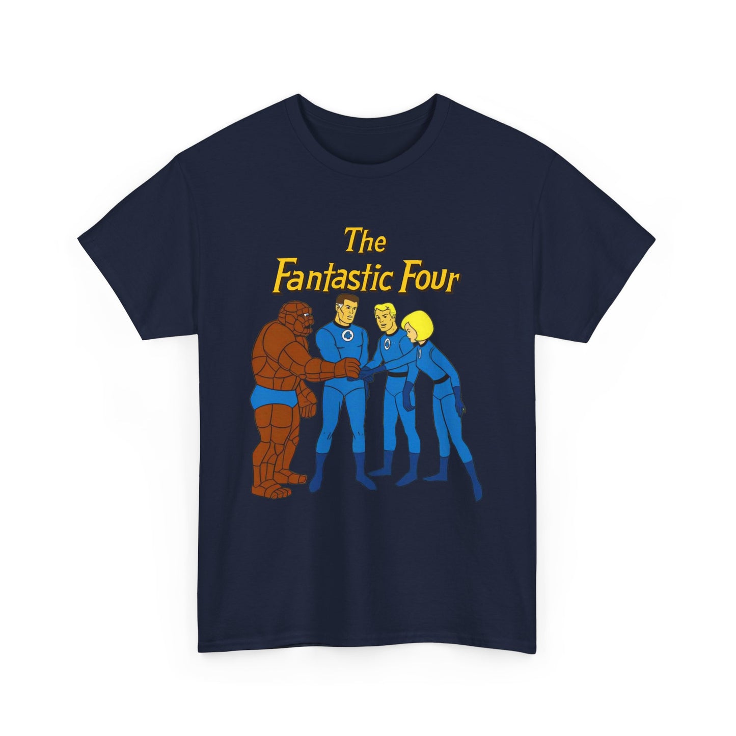 Fantastic Four T-Shirt - Hanna-Barbera 1960s Cartoon - Human Torch, The Thing, Invisible Woman - Marvel Comics