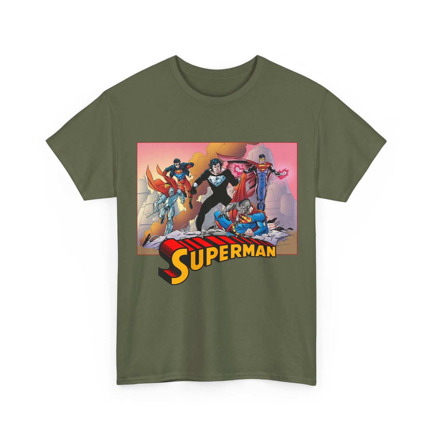 Superman T-Shirt - Tom Grummett Art - Death & Return - Steel, Cyborg, Eradicator - DC Comics