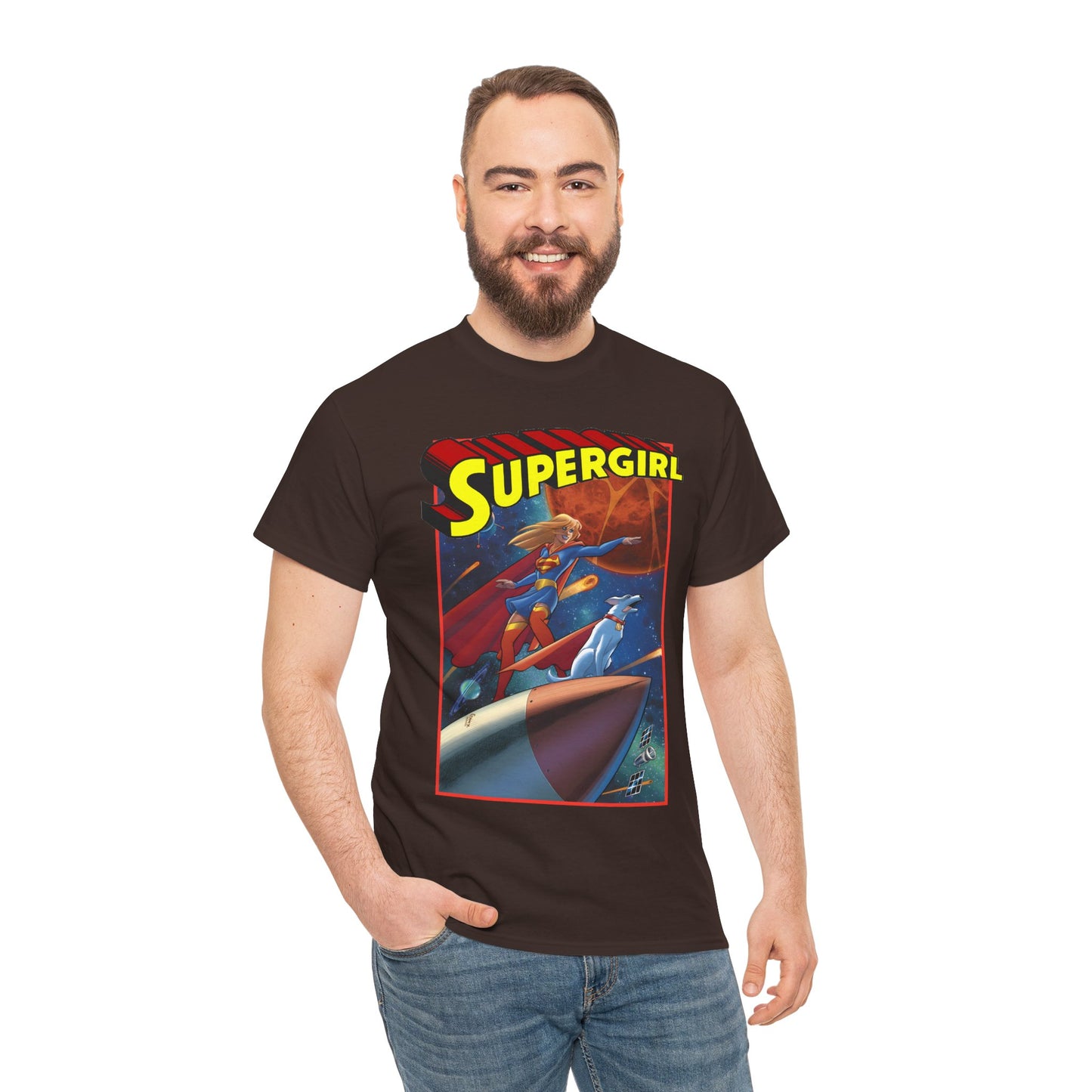 Supergirl & Krypto T-Shirt - Amanda Conner Art - Kara from Krypton - Superman's Pet Superdog - DC Comics