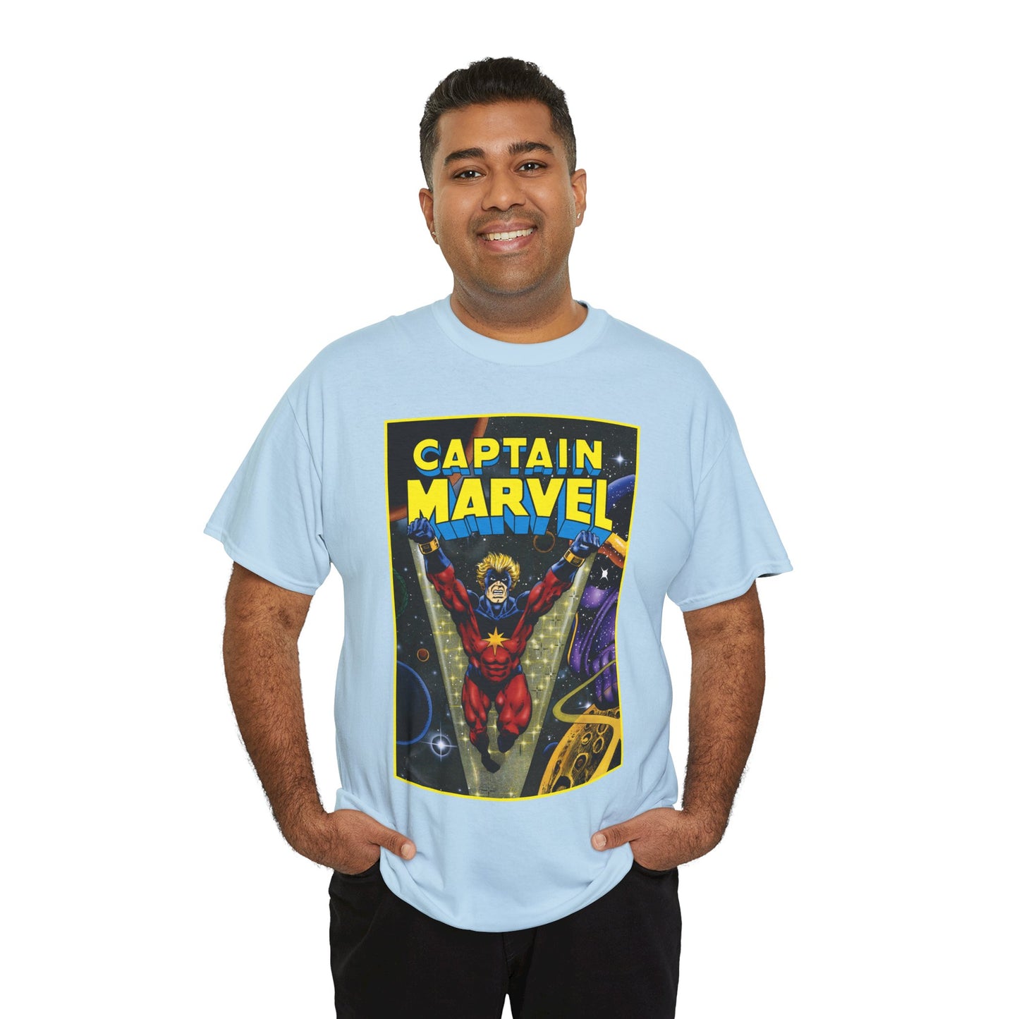 Captain Marvel T-Shirt - Mar-Vell - Thanos - Jim Starlin Art - 1970s Cosmic Superhero - Marvel Comics