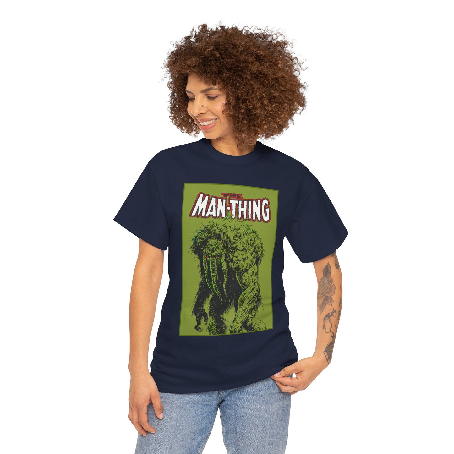 Man-Thing T-Shirt - Marvel Comics - Whatever Knows Fear Burns At The Touch - Swamp Monster