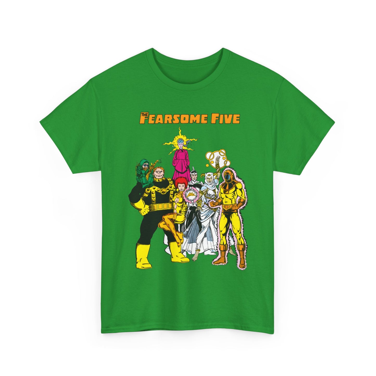 Fearsome Five T-Shirt - George Perez Art - Dr Light, Shimmer, Mammoth, Gizmo, Psimon, Jinx, Neutron - Who's Who Art - DC Comics