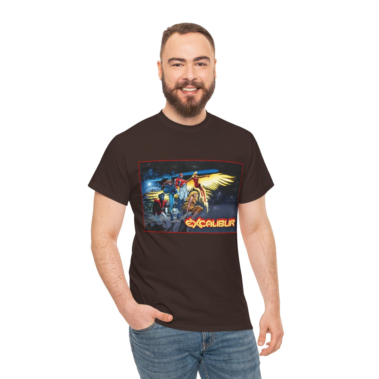 Excalibur T-Shirt - Alan David Art - Captain Britain, Nightcrawler, Shadowcat, Rachel Summers, Meggan - X-Men Series - UK Mutant Team - Marvel Comics
