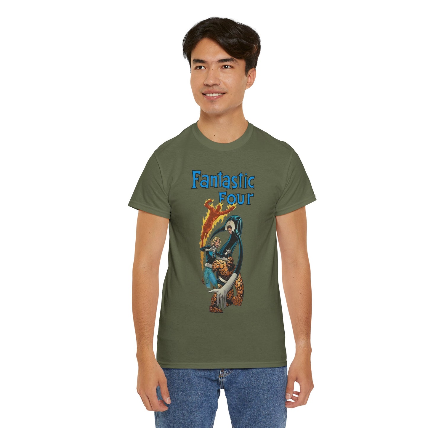 Fantastic Four T-Shirt - John Byrne Art - Invisible Woman, Reed Richards, The Thing, Human Torch - Marvel Comics